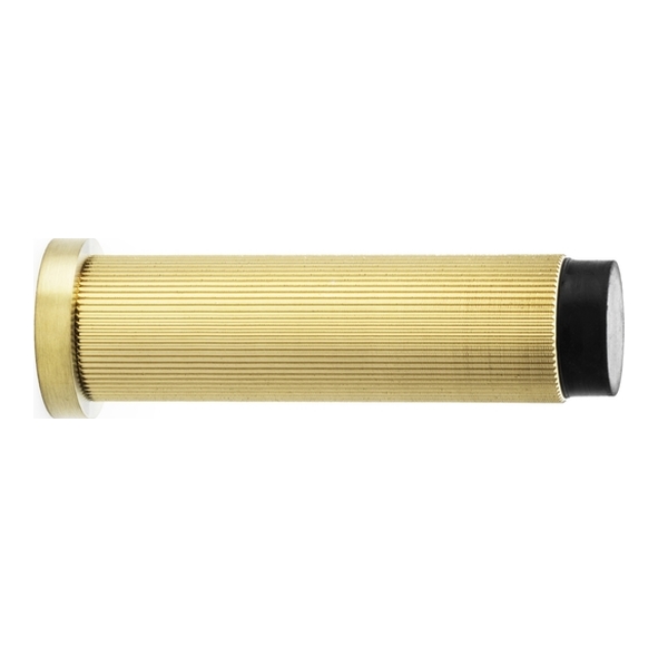 AW602-75-SBPVD • Satin Brass • Alexander & Wilks Reeded Projection Door Stop